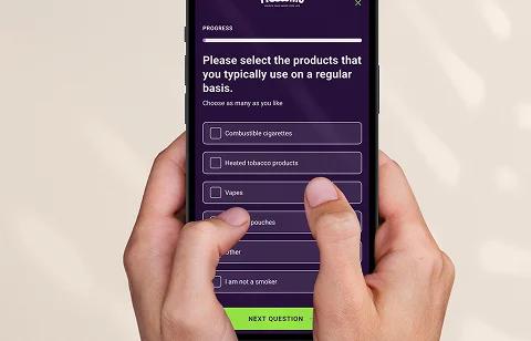 Woman holding smartphone