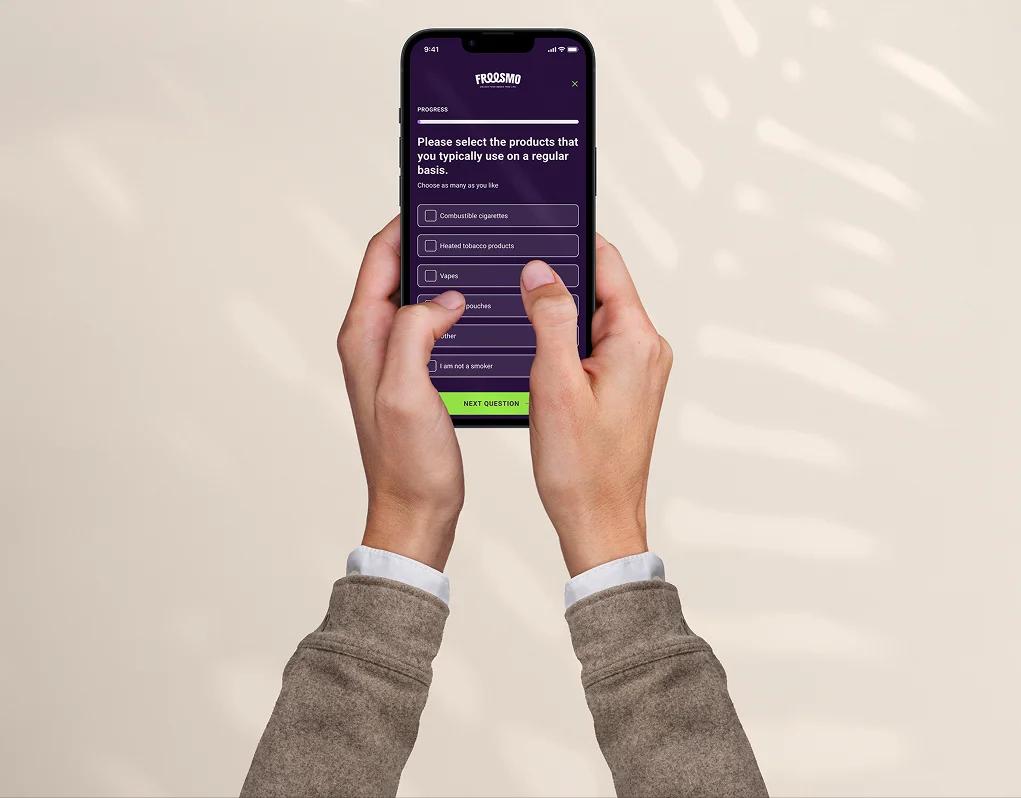 Woman holding smartphone