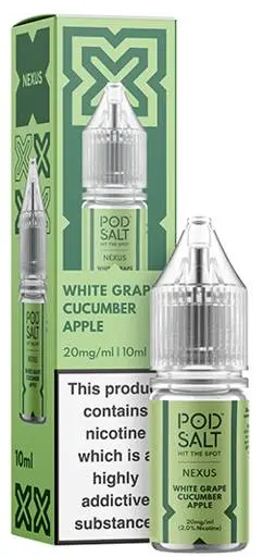 Pod Salt Nexus Nic Salt E-liquid White grape cucumber apple 10mg