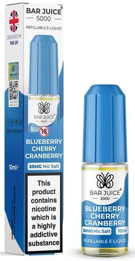 Bar Juice 5000 Nic Salt E-liquid Blueberry Cherry Cranberry 20mg