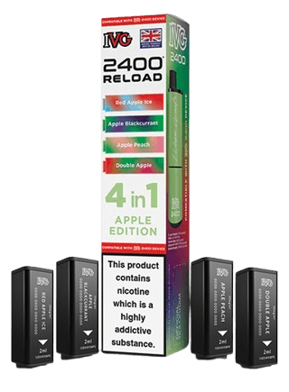 IVG 2400 Reload 4-in-1 Multi Flavour Prefilled Vape Pods Apple Edition