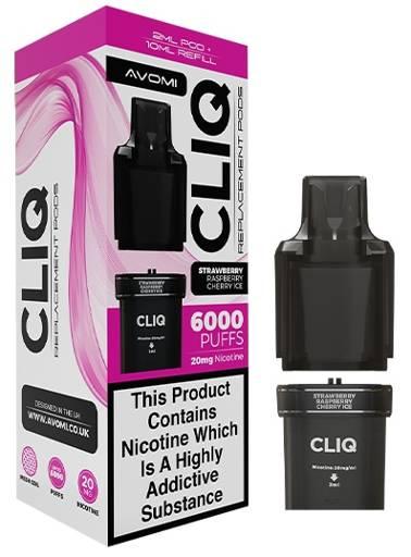 Avomi CLIQ Prefilled Pods Strawberry Raspberry Cherry Ice