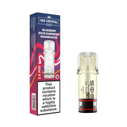 SKE Crystal Plus Prefilled Vape Pods Blueberry Sour Raspberry
