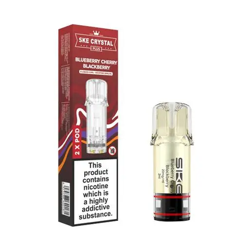 SKE Crystal Plus Prefilled Vape Pods Blueberry Cherry Blackberry