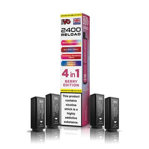 IVG 2400 Reload 4-in-1 Multi Flavour Prefilled Vape Pods Berry Edition