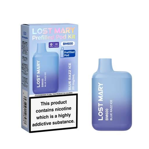Lost Mary BM600 Prefilled Pod Vape Kit Blue Razz Ice