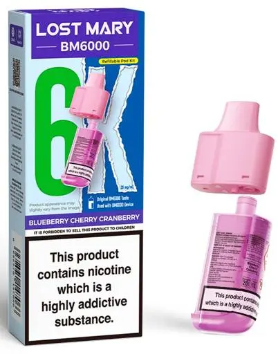 Lost Mary BM6000 Prefilled Pods Blueberry Cherry Cranberry