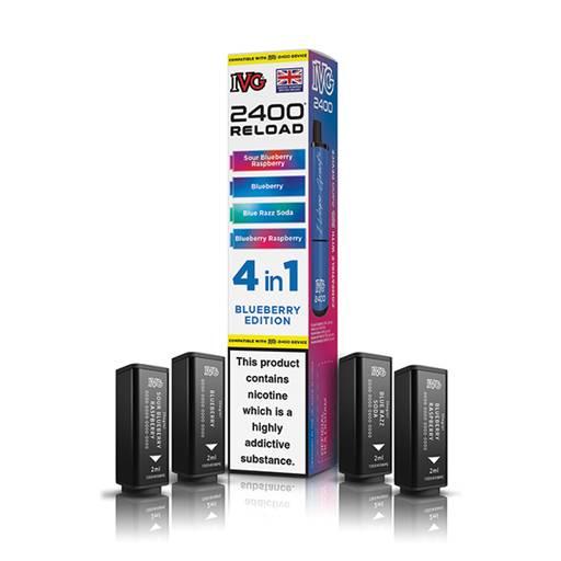 IVG 2400 Reload 4-in-1 Multi Flavour Prefilled Vape Pods Blueberry Edition