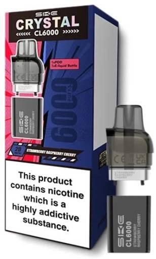 SKE Crystal CL6000 Prefilled Vape pods Strawberry Raspberry Cherry