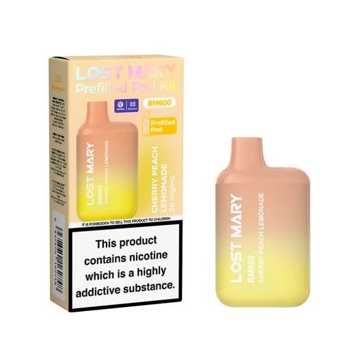 Lost Mary BM600 Prefilled Pod Vape Kit Cherry Peach Lemonade