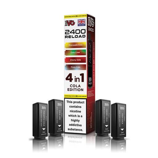 IVG 2400 Reload 4-in-1 Multi Flavour Prefilled Vape Pods Cola Edition