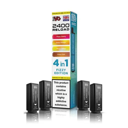IVG 2400 Reload 4-in-1 Multi Flavour Prefilled Vape Pods Fizzy Edition