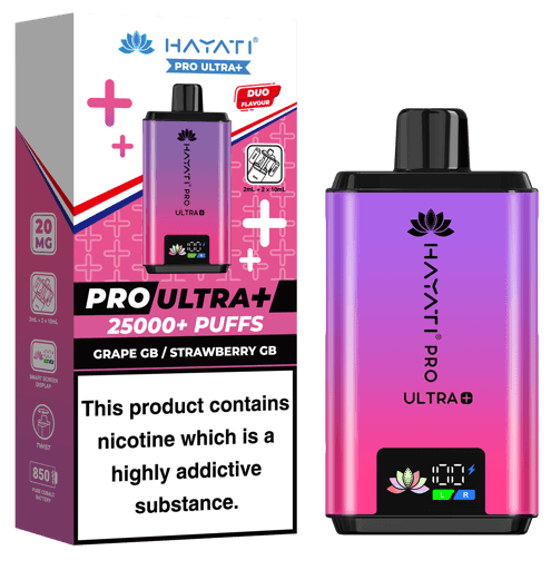 Hayati Pro Ultra Plus 25000 Prefilled Pod Kit Grape GB + Strawberry GB