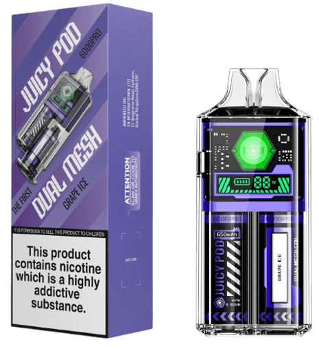 Juicy Pod 6000 Pro Disposable Vape Kit Grape Ice