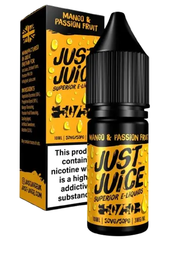 Just Juice 50/50 E-liquids Mango & Passion Fruit 3mg