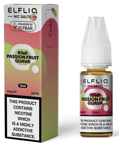 Elf Bar Elfliq Nic Salt E-Liquid Kiwi Passion Fruit Guava 5mg