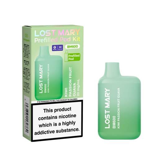 Lost Mary BM600 Prefilled Pod Vape Kit Kiwi Passionfruit Guava