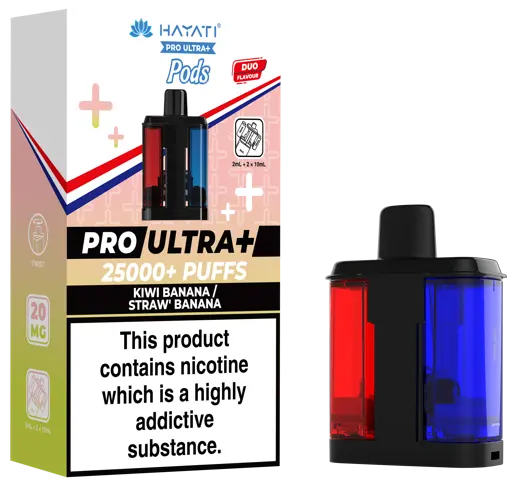 Hayati Pro Ultra Plus 25000 Prefilled Pods Kiwi Banana + Straw Banana