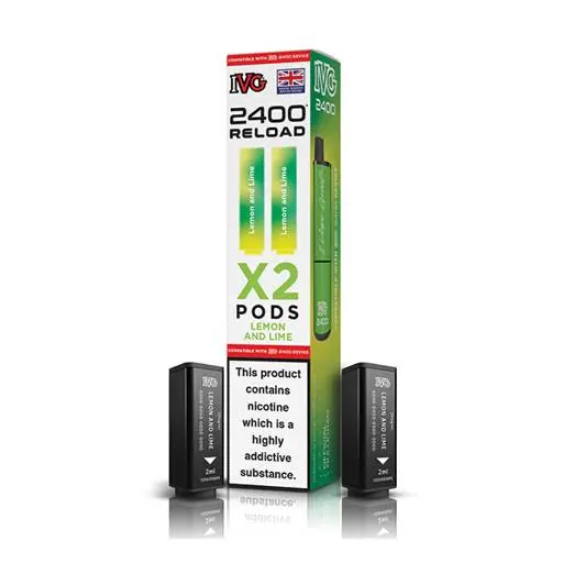 IVG 2400 Reload 2-in-1 Prefilled Vape Pods Lemon & Lime