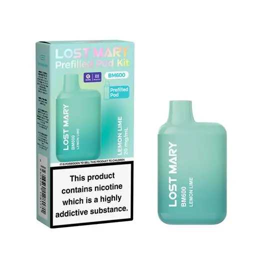 Lost Mary BM600 Prefilled Pod Vape Kit Lemon Lime