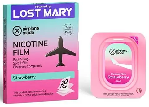 Lost Mary Airplane Mode Nicotine Films Strawberry 2mg