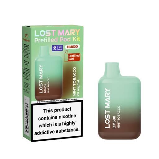 Lost Mary BM600 Prefilled Pod Vape Kit Mint Tobacco