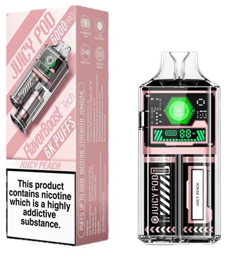 Juicy Pod 6000 Pro Disposable Vape Kit Juicy Peach