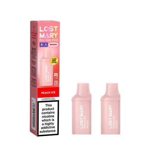 Lost Mary BM600 Prefilled Vape Pods Peach Ice
