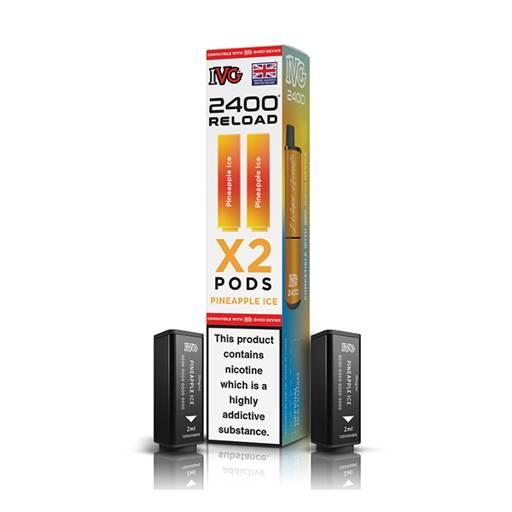 IVG 2400 Reload 2-in-1 Prefilled Vape Pods Pineapple Ice