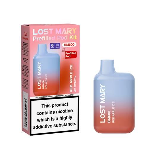 Lost Mary BM600 Prefilled Pod Vape Kit Red Apple Ice