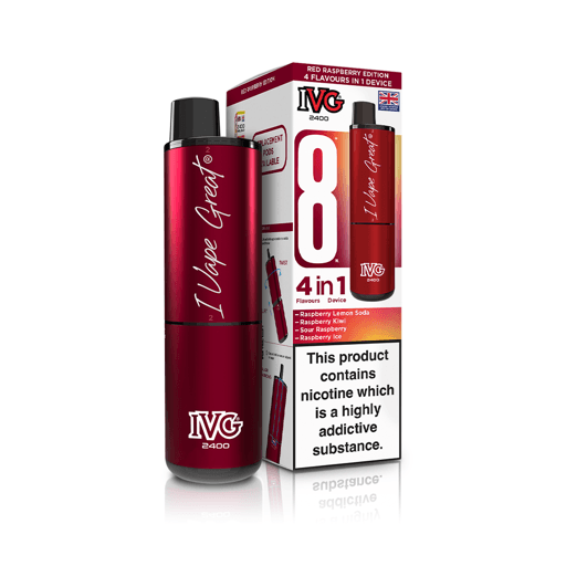 IVG 2400 Prefilled Pod Vape Kit Red Raspberry Edition