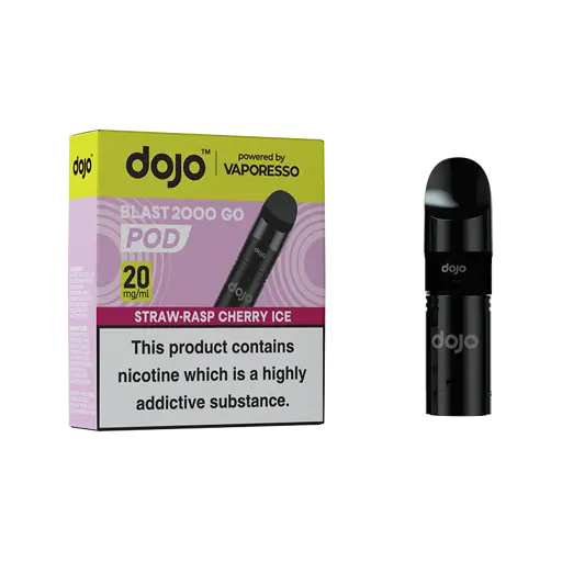 Vaporesso Dojo Blast 2000 Go Prefilled Pods Straw-Rasp Cherry Ice