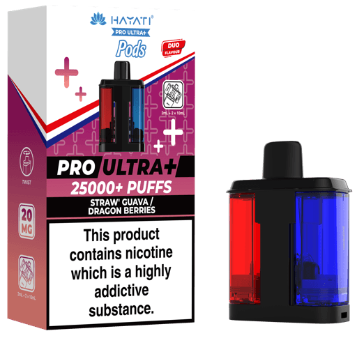 Hayati Pro Ultra Plus 25000 Prefilled Pods Straw Guava + Dragon Berries