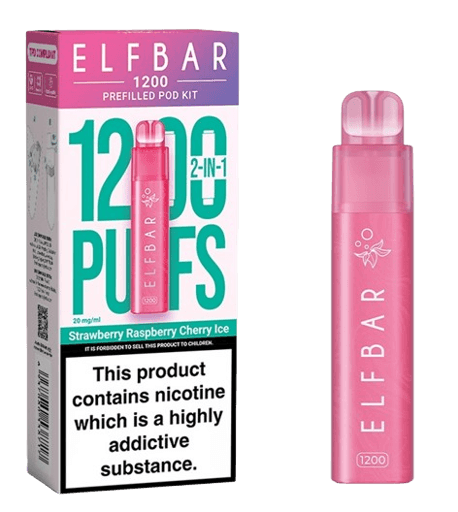 Elf Bar 1200 Prefilled Pod Kit Strawberry Raspberry Cherry Ice