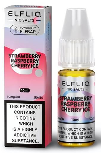 Elf Bar Elfliq Nic Salt E-Liquid Strawberry Raspberry Cherry Ice 10mg