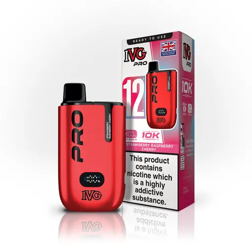 IVG Pro 12 Prefilled Pod Vape Kit Strawberry Raspberry Cherry