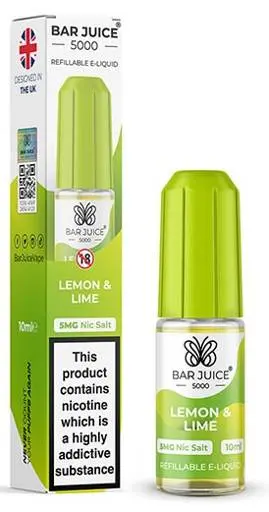 Bar Juice 5000 Nic Salt E-liquid Lemon & Lime 5mg