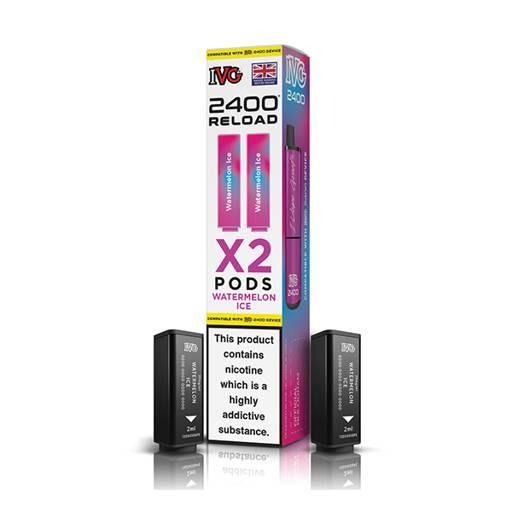 IVG 2400 Reload 2-in-1 Prefilled Vape Pods Watermelon Ice