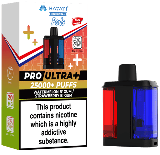 Hayati Pro Ultra Plus 25000 Prefilled Pods Watermelon B’Gum + Strawberry B’Gum