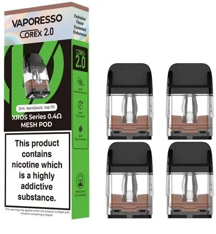 Vaporesso Xros Replacement Pods Refillable Pods 0.4 ohm (4pk)