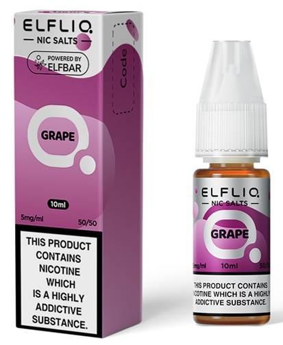 Elf Bar Elfliq Nic Salt E-Liquid Grape 5mg
