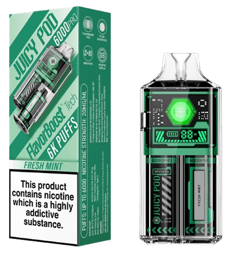 Juicy Pod 6000 Pro Disposable Vape Kit Fresh mint