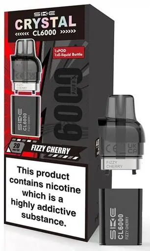 SKE Crystal CL6000 Prefilled Vape pods Fizzy Cherry