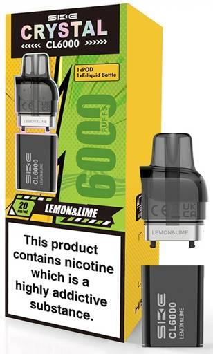 SKE Crystal CL6000 Prefilled Vape pods Lemon Lime