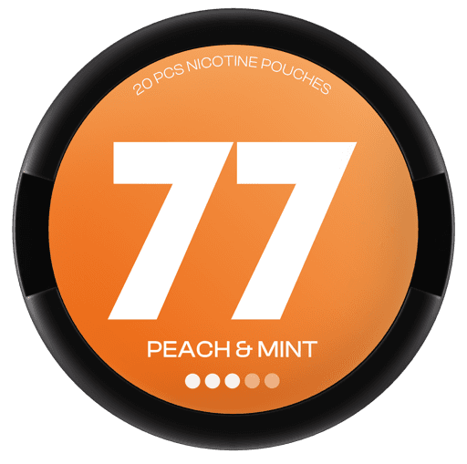 77 Nicotine Pouches Peach Mint 10.4mg