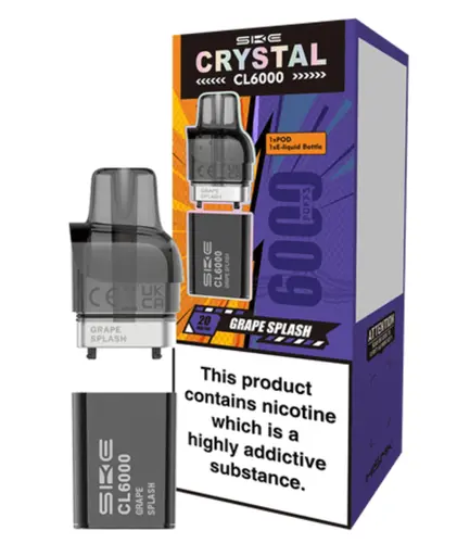 SKE Crystal CL6000 Prefilled Vape pods Grape Splash