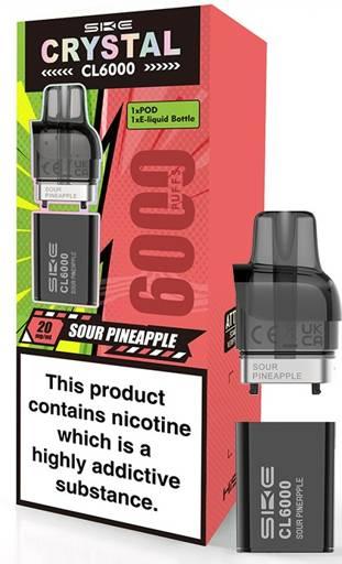 SKE Crystal CL6000 Prefilled Vape pods Sour Pineapple